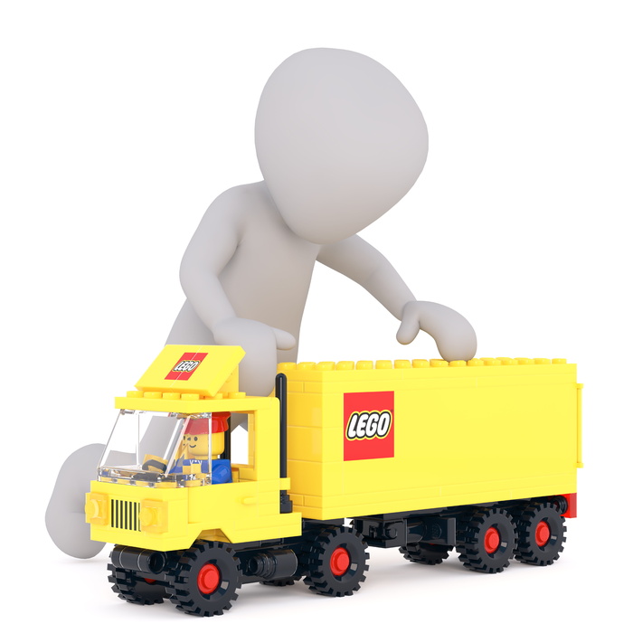 黄色，乐高塑料卡车玩具，乐高，卡车，玩具，玩具，游戏，卡车司机