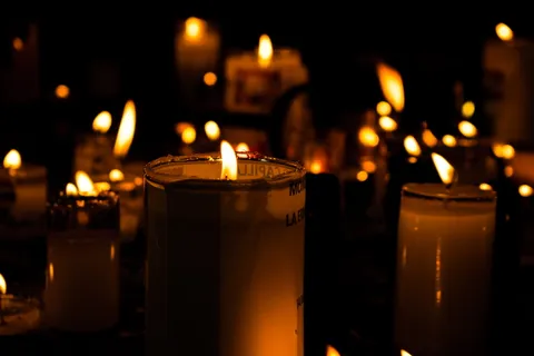 哥伦比亚, 波帕扬, ermita de jesús de nazareno, 散景, luces, 蜡烛, 蜡烛, 火