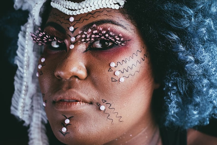 人，女人，化妆，艺术，脸，头像，肖像，一个人