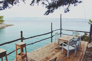 水、海洋、海洋、自然、景观、木材、椅子、桌子