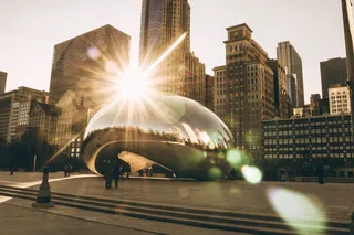 芝加哥，美国，千禧公园，太阳，阳光，早晨，建筑物，城市景观