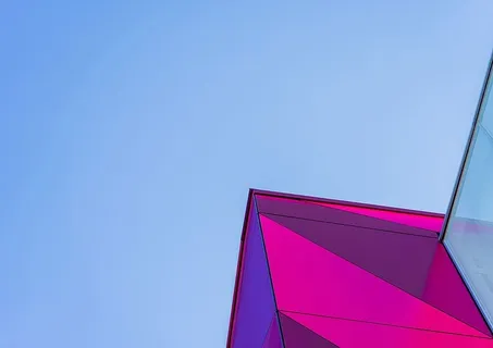 粉色和蓝色建筑插图 粉色和蓝色建筑插图
