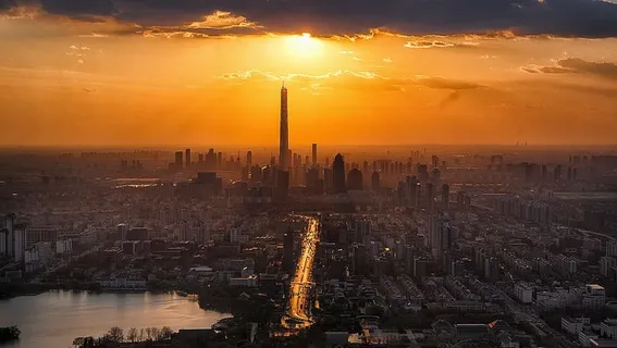 航空,摄影,城市天际线,日落,天津,黄昏,城市,风景 航空,摄影,城市天际线,日落,天津,黄昏,城市,风景