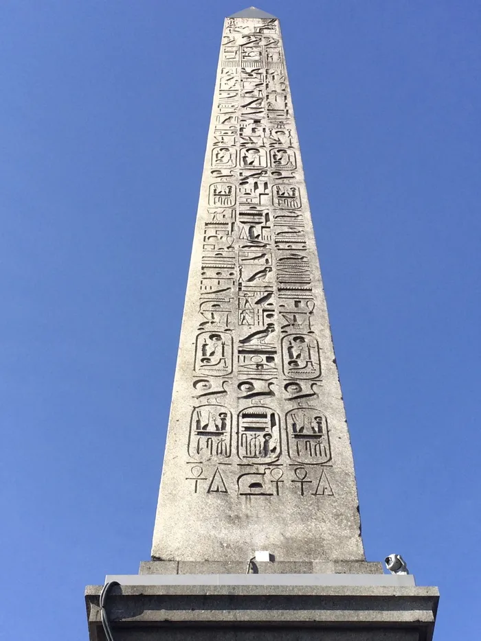 方尖碑，装饰，协和广场，巴黎，石头，灰色，晴空，建筑