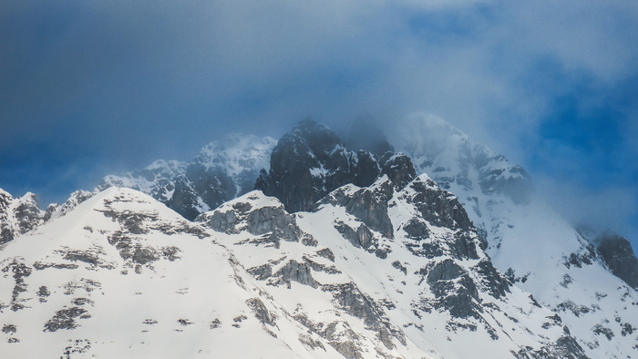 雪盖山，雪，冬天，白色，寒冷，天气，冰，旅行