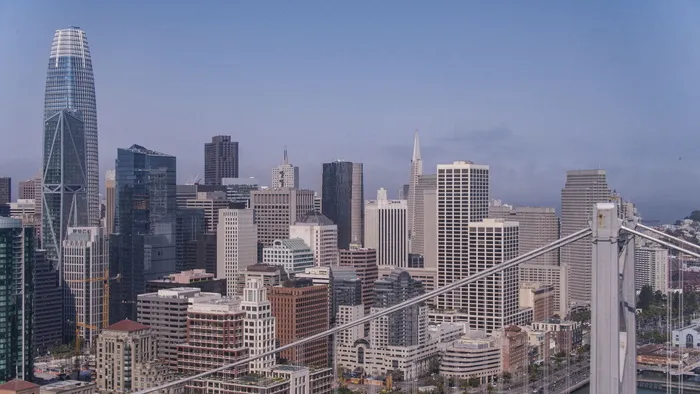 美国旧金山，34 the embarcadero，salesforce，urban，birdge，transamerica，摩天大楼