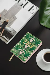 2018年日历议程黑表顶视图