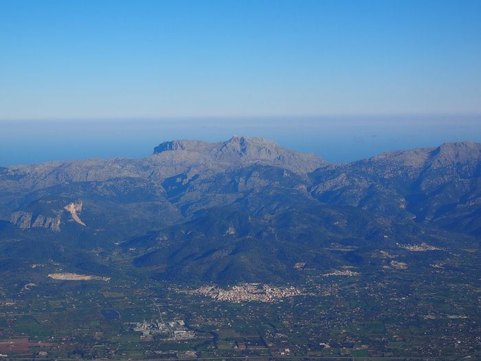 马略卡岛、鸟瞰图、航拍照片、景观、山脉、特拉蒙塔纳山脉