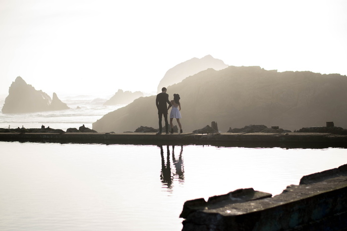 美国，旧金山，sutro baths，love，情侣，reflections，water，mountain