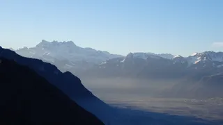 视图、山、阿尔卑斯山、天空、蓝色、灯光、全景、景观