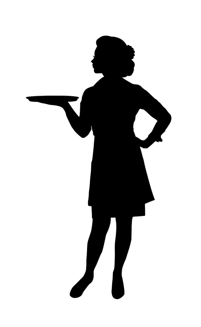 剪影女服务员
