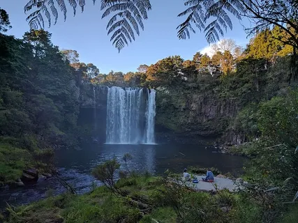 延时摄影，瀑布，自然，风景，风景，山脉，高地，岩石