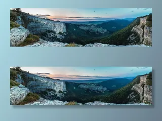 日出时的山，克鲁克斯杜凡，全景，彩色岩石，岩石锅炉，宽，远，远景