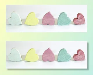 五、什锦、彩色心形派对、优惠、心形、粉彩、背景、孤立