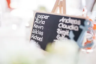 Jasper Alina Kevin Niklas在黑板上写字