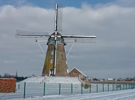 德国,冬天,雪,天空,云,风景,风景,风车 德国,冬天,雪,天空,云,风景,风景,风车