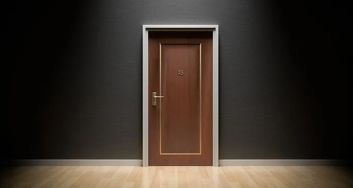 棕色，木质，齐平，门，关着，运气不好，13，13