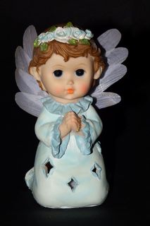 天使，形象，祈祷，祈祷，雕像，黑色背景，万圣节，不给糖就捣蛋