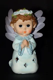 天使，形象，祈祷，祈祷，雕像，黑色背景，万圣节，不给糖就捣蛋