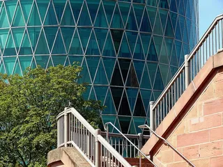 建筑，银行摩天大楼，办公楼，高层办公楼，立面，窗户，法兰克福，大厦