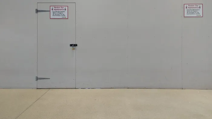 障碍物、警告、门、现场、注释、墙、地面、道路工程