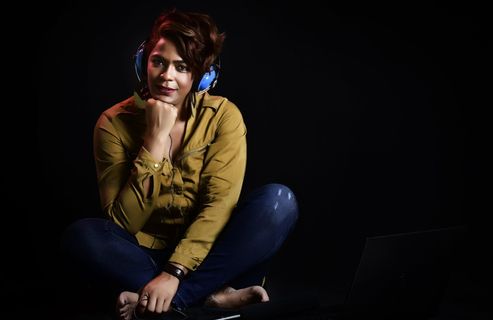 成人，音乐，听力，声音，女人，乐趣，享受，节奏