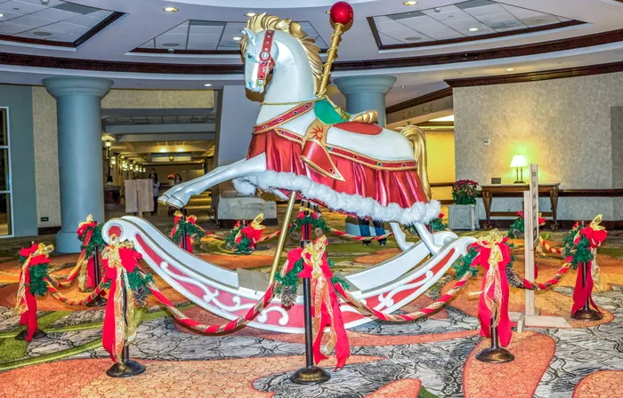 盖洛德棕榈，酒店，旋转木马酒店，马，装饰，雕像，明亮，室内