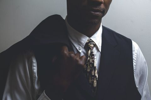 西服、领带、盛装、时髦、商务、商务装、白色、非裔美国人