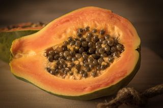 切片木瓜, 木瓜, 切成两半, 切, 美味, 吃, 餐饮, 水果