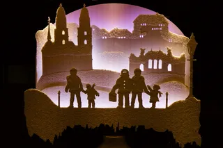 窗户，降临，冬天，轮廓，人物，建筑，历史，夜晚