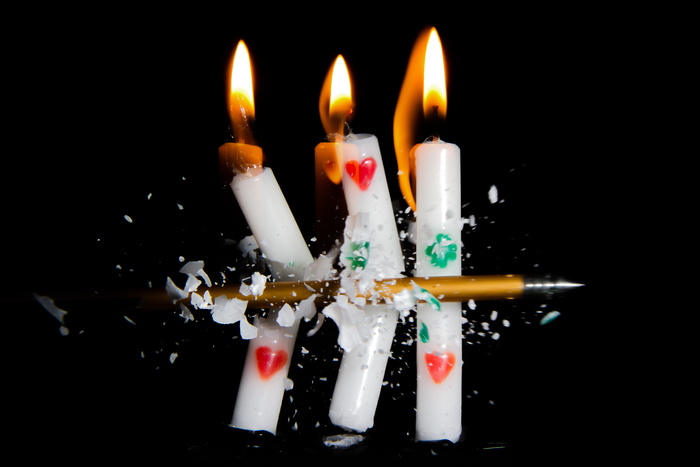 你，切片，点燃，蜡烛，蜡烛，光，火焰，火