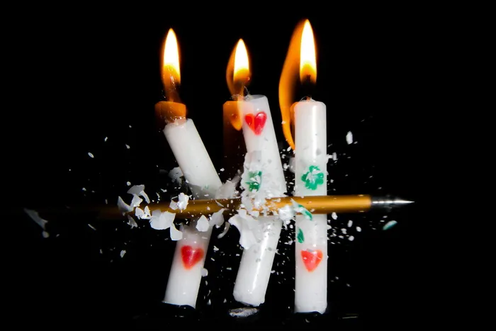 你，切片，点燃，蜡烛，蜡烛，光，火焰，火