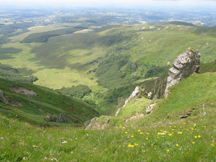 法国，风景，风景，山脉，山谷，峡谷，峡谷，草