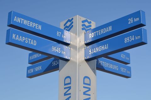 hoek van holland、鹿特丹、蓝天、海滩、夏天、空气、标志、通信