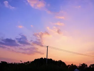 天空，云-天空，日落，电力，技术，电缆，连接，自然