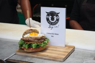 汉堡，牛排和鸡蛋汉堡，快餐，吃，食物，美味，美味，汉堡包