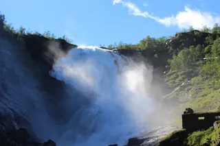 冰川，挪威，冰，峡湾，山，冰，海湾，自然，云天