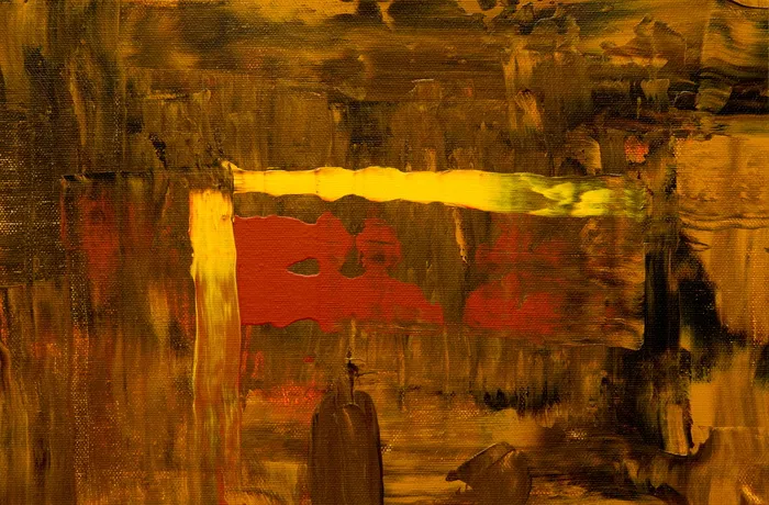 棕色、红色和黄色抽象画