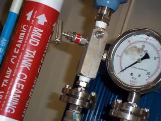 rowan viking，苏格兰，英国，泥浆清理，海上，仪表，设备，特写