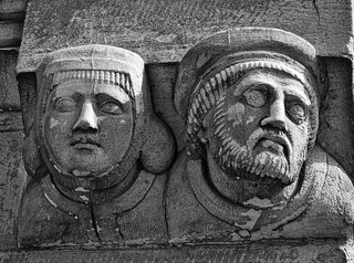 人物、雕塑、面部、石头、浅浮雕、装饰、历史、雕刻-工艺产品