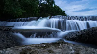 瀑布、延时、河流、水、自然之美、树木、长时间曝光、风景-自然