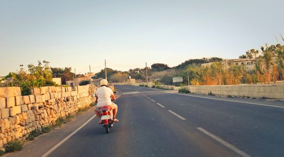 轻便摩托车、道路、人、单独、孤立、街道、混凝土、沥青