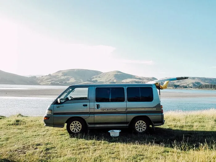 车辆，面包车，冒险，旅行，旅行，湖泊，水，山