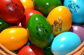 复活节，复活节彩蛋，彩蛋，彩色，彩色，春天，复活节巢