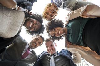 人，男人，女人，快乐，商人，同事，日光，面部表情