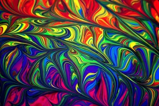 蓝色、绿色和红色抽象插图