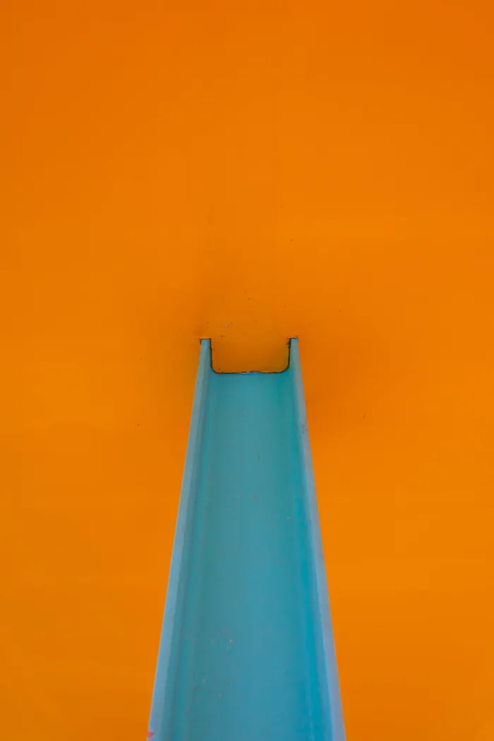 德国，埃森，威肯伯斯特拉，蓝色，建筑，橙色，抽象，支柱