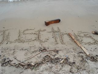 湖边，海滩，自然，信件，度假，海岸，海岸线