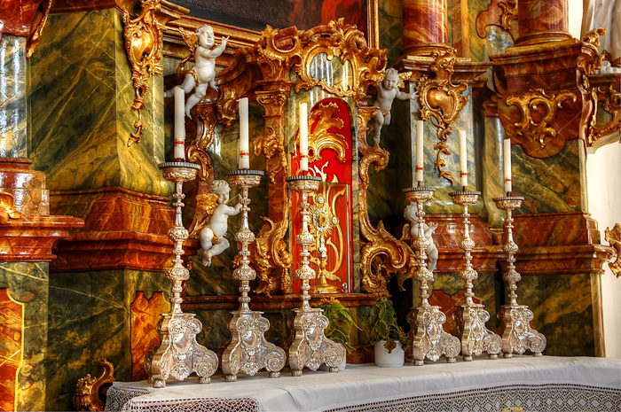 教堂，wies，建筑，建筑，宗教，allgäu，蜡烛，名胜