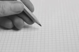 手、笔、画、画、写、纸、叶子、创意